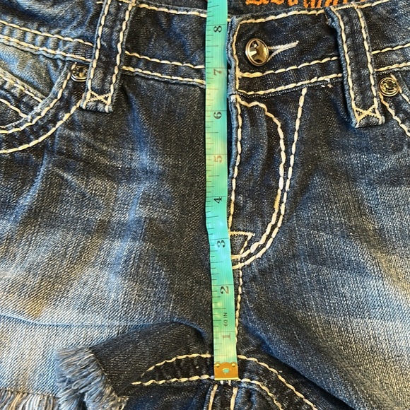 Rock Revival 30 Blue Denim Shorts with White Stitching - Picture 15 of 16